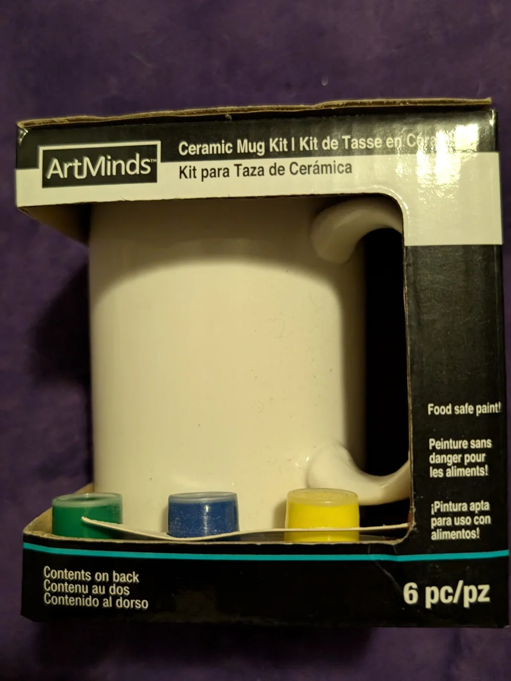 ArtMinds Ceramic Mug Painting Kit 6-Piece Set DIY Craft Sealed Deadstock New